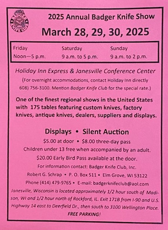 Badger knife Show 2025